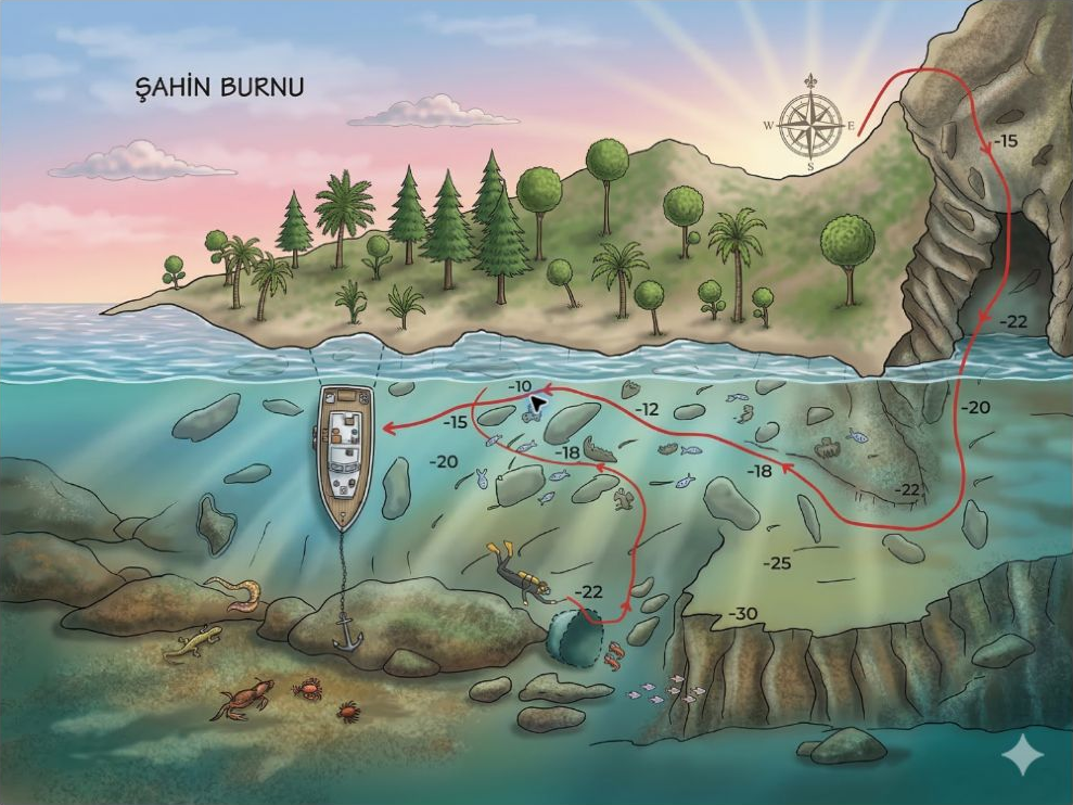 Şahin Burnu Dive Profile haritası